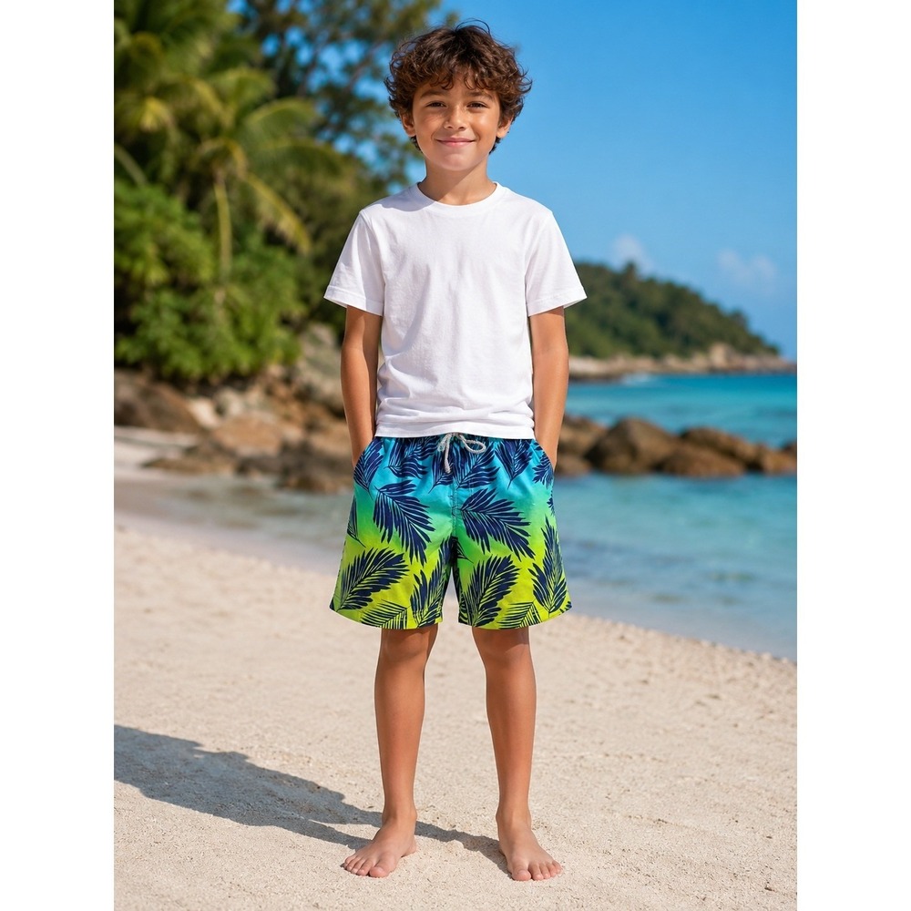 Brooklyn Cloth Swim Trunk Kids Sz XL Kent Ave Volley Board Shorts Tropical Beach